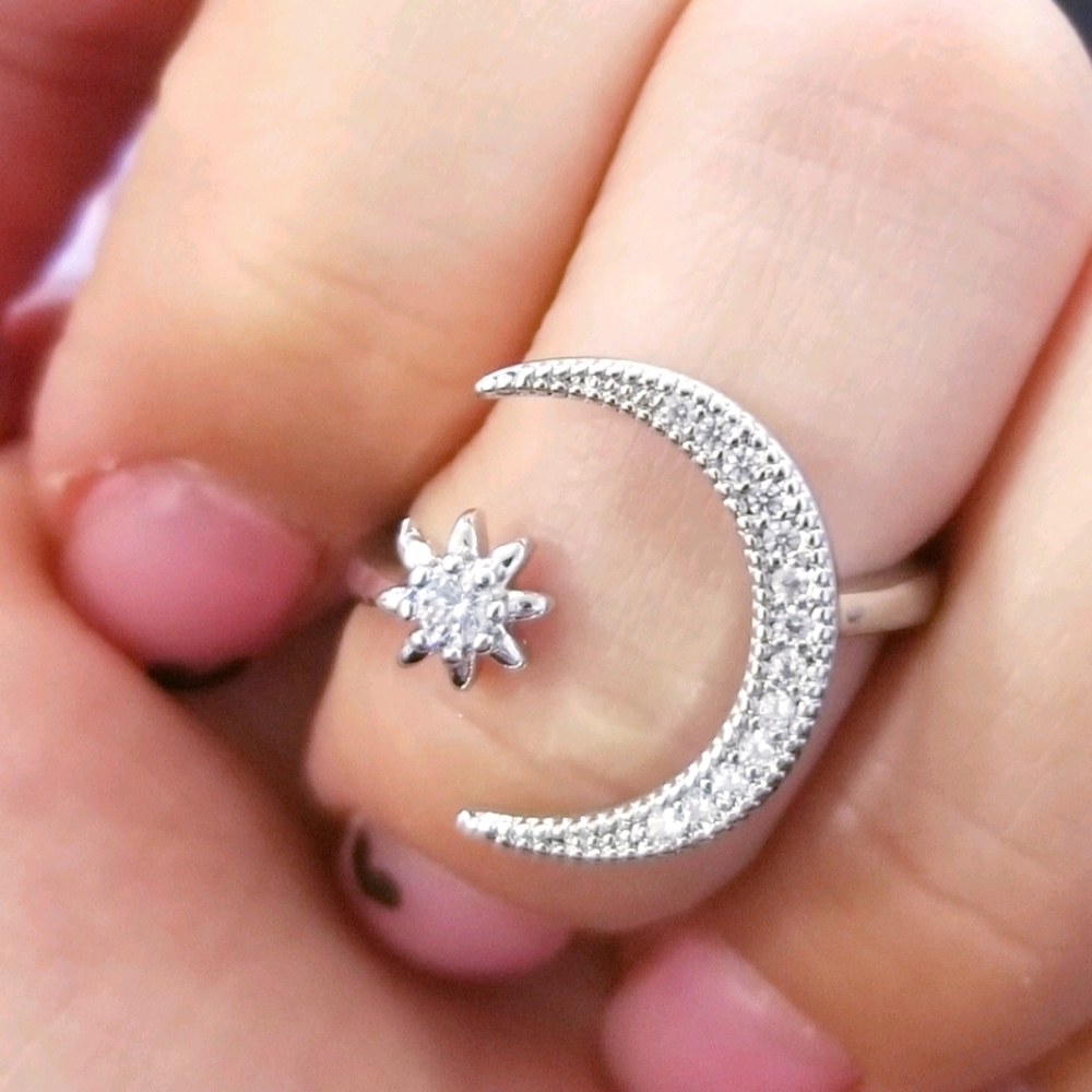 New Star Moon 925 silver ring